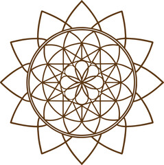 Creative luxury ornamental mandala design background in gold color. Decorative greeting card. Design for invitation, wedding card, Diwali, decoration