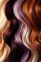 Fototapeta premium Diverse Hair Color Palette on White Background