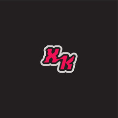 XK letter cool esport concept bold sporty gaming style dynamic line monogram logo