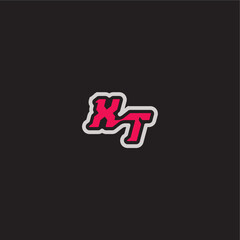XT letter cool esport concept bold sporty gaming style dynamic line monogram logo