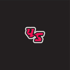 YS letter cool esport concept bold sporty gaming style dynamic line monogram logo