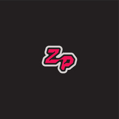 ZP letter cool esport concept bold sporty gaming style dynamic line monogram logo