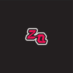 ZQ letter cool esport concept bold sporty gaming style dynamic line monogram logo