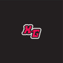 XG letter cool esport concept bold sporty gaming style dynamic line monogram logo