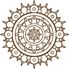 Creative luxury ornamental mandala design background in gold color. Decorative greeting card. Design for invitation, wedding card, Diwali, decoration