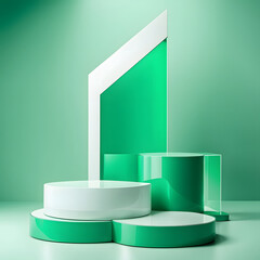 green podium for promotion
