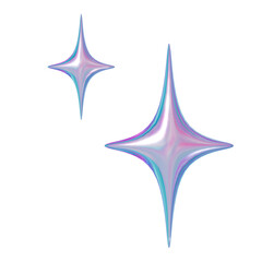 Obraz premium Y2K 3D イラス キラキラ