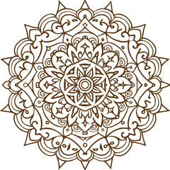 Creative luxury ornamental mandala design background in gold color. Decorative greeting card. Design for invitation, wedding card, Diwali, decoration