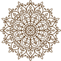 Creative luxury ornamental mandala design background in gold color. Decorative greeting card. Design for invitation, wedding card, Diwali, decoration