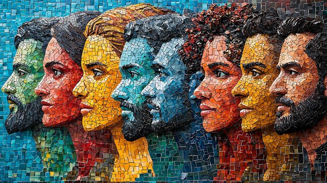 Labour Day artwork featuring a mosaic of worker faces from different backgrounds, symbolizing diversity and unity 