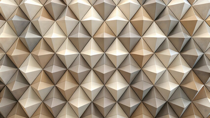 Golden Geometry: A mesmerizing pattern of white and gold triangles creates a captivating, modern design, ideal for backgrounds and abstract concepts. 