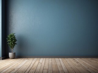 Empty Room with a Potted Plant and Wood Floor