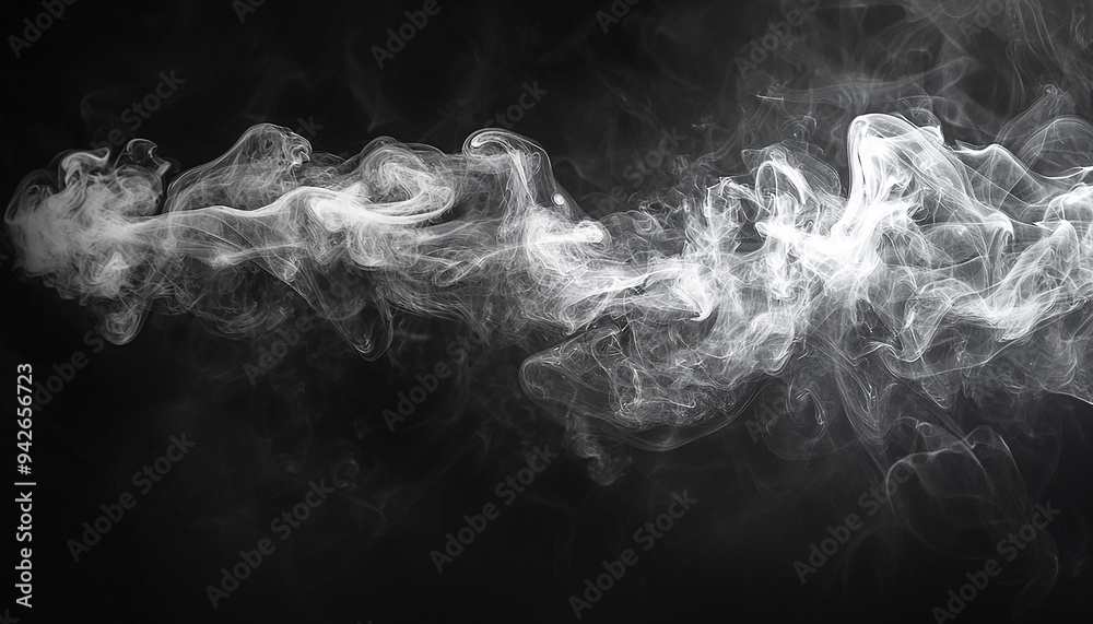 Wall mural smooth curve of flowing smoke creates mystery image generated by ai