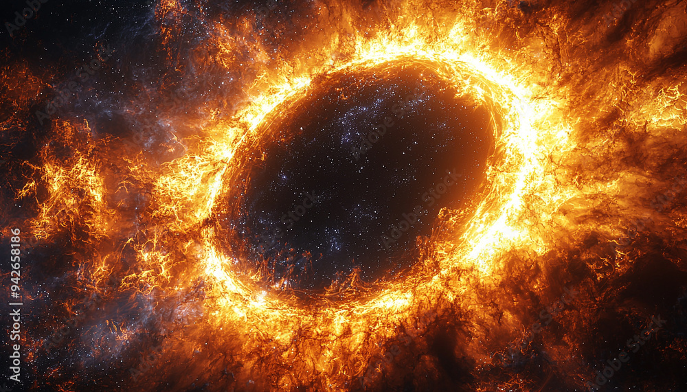 Canvas Prints glowing fireball in dark night sky exploding brightly generated by ai