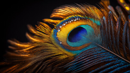 Obraz premium Close-up of colorful peacock feathers