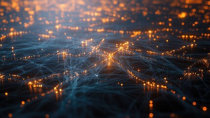 Fototapeta premium Bitcoin cryptocurrency nodes future. Generative AI