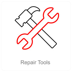 Repair Tools and construction icon concept