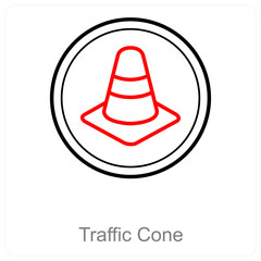 Traffic Cone and construction icon concept