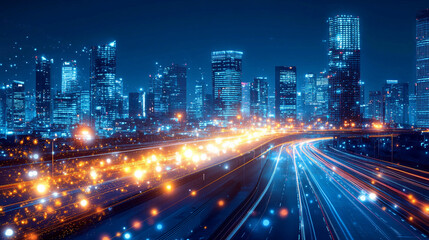 Aerial view of a congested multi-lane highway, showing a heavy traffic jam with vehicles bumper to bumper, highlighting urban congestion and travel delays