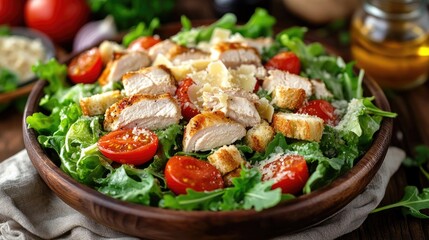 Caesar salad ingredients. Generative AI