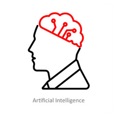 Artificial Intelligence and smart thought icon concept