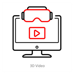 3D Video and animation icon concept