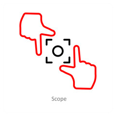 Scope and objective icon concept