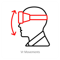Vr Movements and virtual reality icon concept
