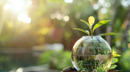 Social and environmental factors impact investment decisions, with copy space, covering all objects and deep depth of field.