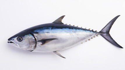 Fototapeta premium A whole tuna fish isolated on a white background.