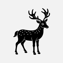 Fototapeta premium Reindeer Silhouette vector illustration