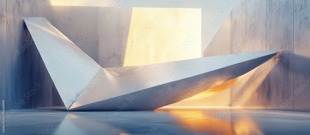Poster 3D rendering of a geometric plane design