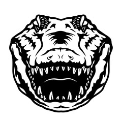 Naklejka premium Crocodile | Alligator | Zoo Animal | Wild Animal | Crocodile Head | Large Reptile | Sharp Teeth | Wildlife | Original Illustration | Vector and Clipart | Cutfile and Stencil