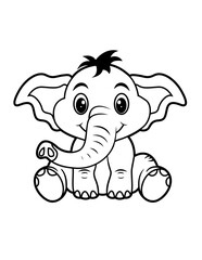 Crute Elephant | Elephant | Safari Animal | Wildlife | Big Mammal | Biggest Animal Land | Zoo Animal | Baby Elephant | Original Illustration | Vector and Clipart | Cutfile and Stencil