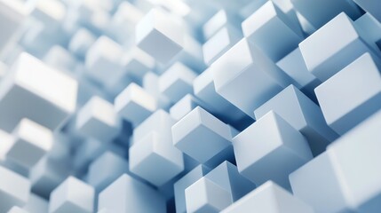 Obraz premium Abstract futuristic background featuring a structure of white cubes 3D rendering