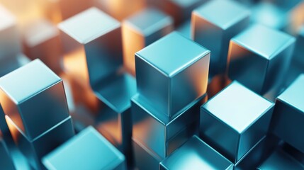 Abstract high tech background featuring geometric cubes in a 3D illustration