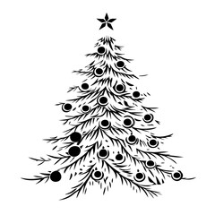 Fototapeta premium Christmas tree Vector silhouette Design