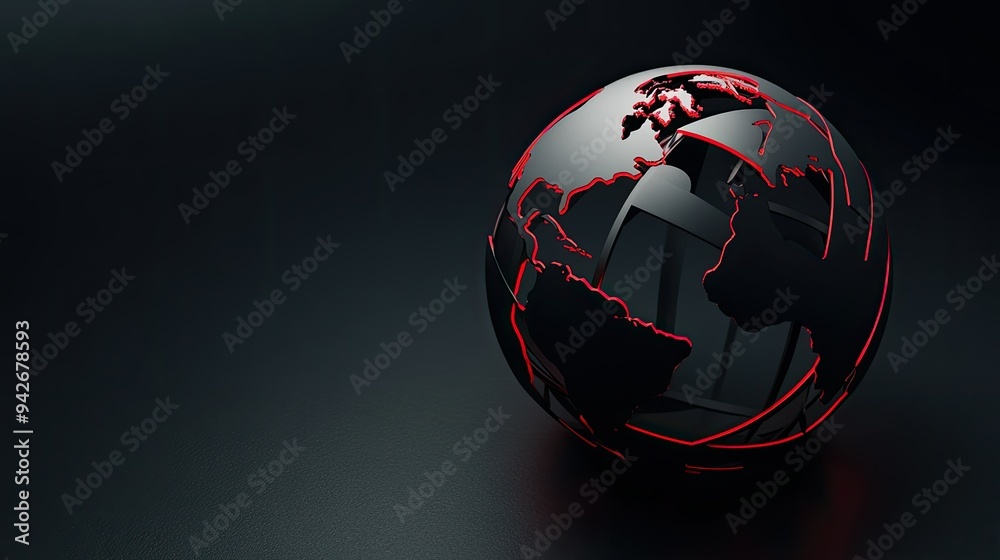 Fototapete abstract geometric forms creating a basic globe symbol, representing global unity with a simple and 