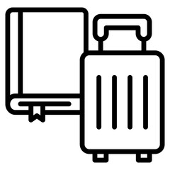 Book And Suitcase  Icon Element For Design