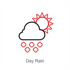 Day Rain and weather icon concept