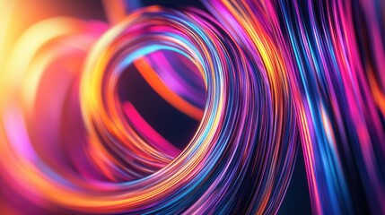 Fototapeta premium Colorful abstract lines gracefully looping and intertwining, depicting the life cycle concept in a clean, simple design.