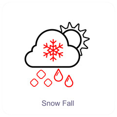 Snowfall and weather icon concept