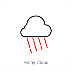 Rainy Cloud and rain icon concept