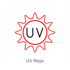 UV Rays and Ultraviolet radiation icon concept