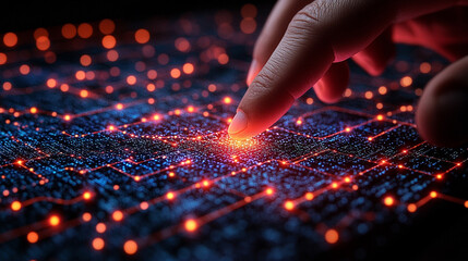 futuristic digital landscape showcasing interconnected networks and abstract data streams, symbolizing the complexity and dynamism of internet technology and software development