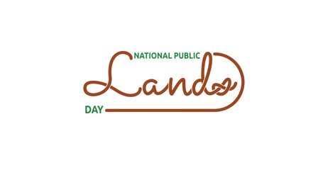 National Public Lands Day text typography. Handwritten calligraphy illustration vector design. Great for events and celebrations through banners, covers, and greeting cards