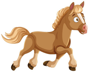 Happy Cartoon Horse Galloping