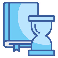 Book And Sand Timer  Icon Element For Design