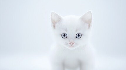 Kitten white small isolated background. Generative AI