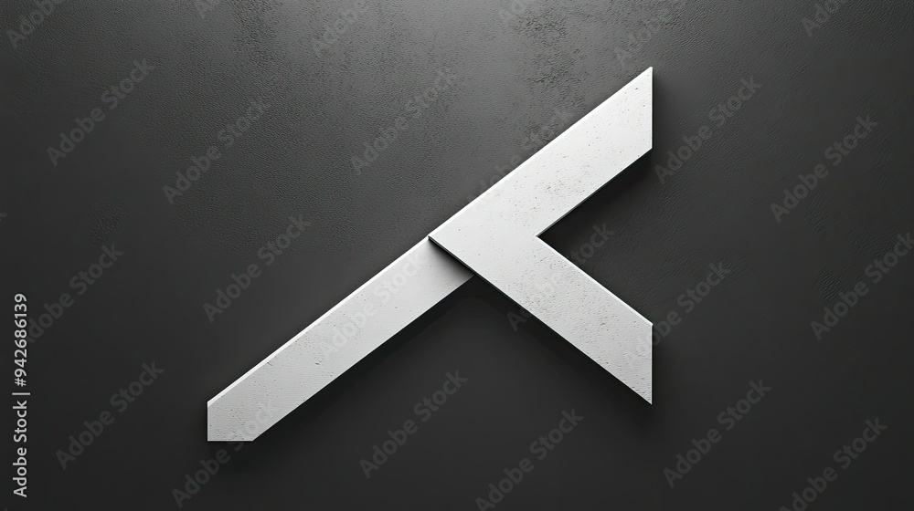 Fototapete simple, interlocking shapes arranged to form a single, elegant arrow, symbolizing progress and direc